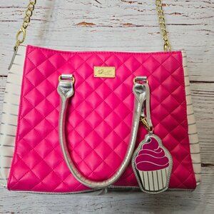 #227 NWOT Betsey Johnson Quilted Satchel w/ Cupcake Charm